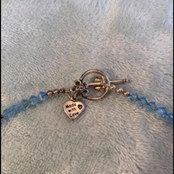 ⬇️Blue Crystal Hand Crafted Bib Necklace - Picture 6 of 7